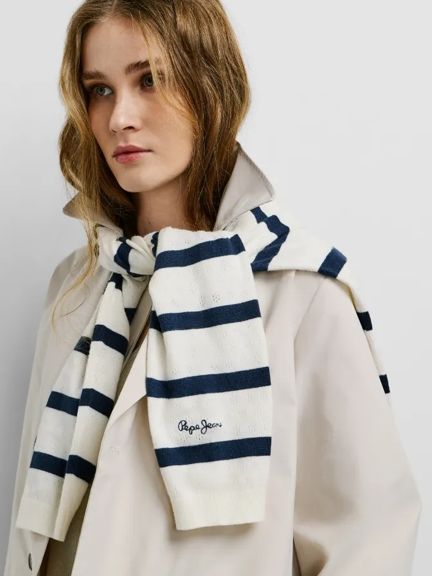 Sciarpa Pepe Jeans Emilia: Modello Stampato, Tre Toni, Tessuto Jacquard, Multicolore - 3